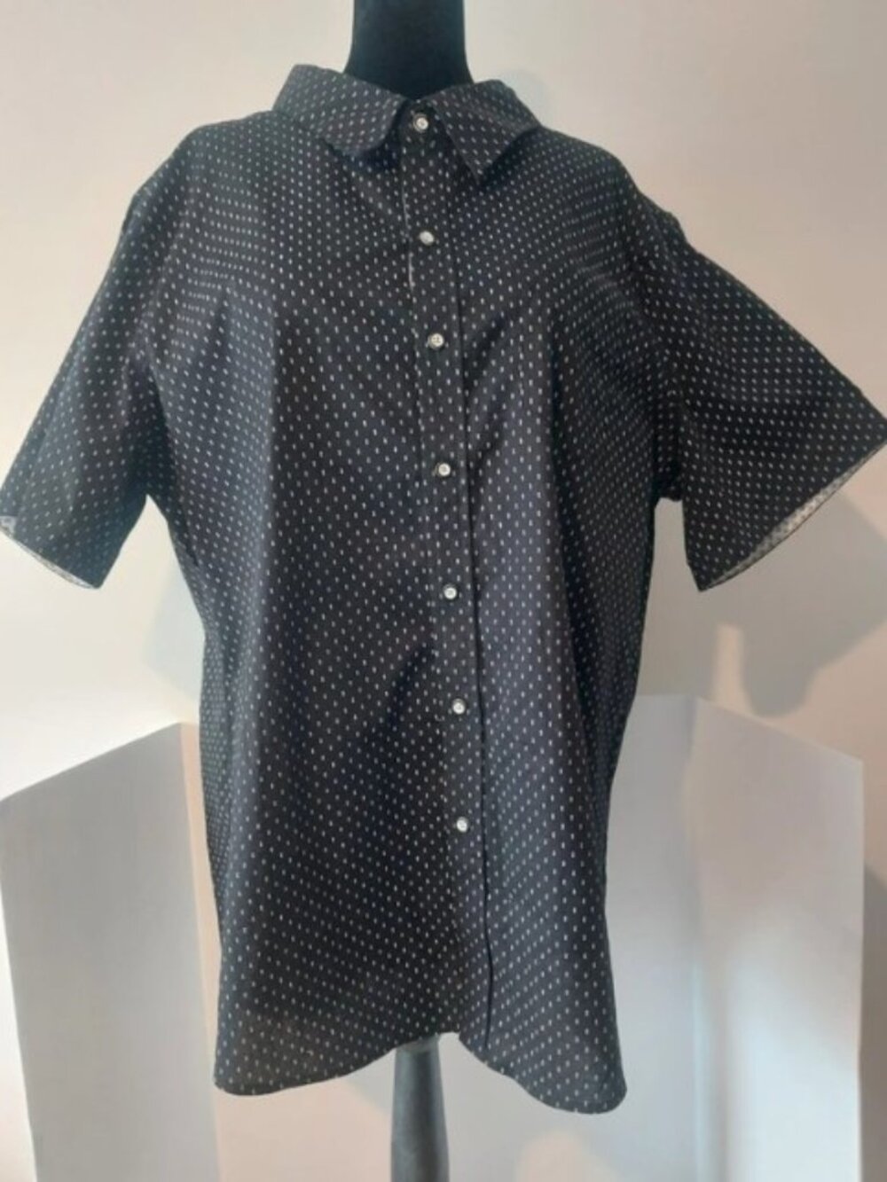 Craft Flow Black Button Front Blouse Shirt Unisex Oversized 2XL